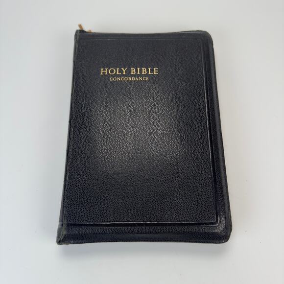 Vintage 1960s Holy Bible Concordance KJV Cross Zip-Around Leather Binding - Picture 13 of 13